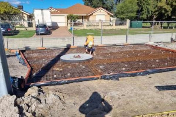 Forming, reinfusing and pouring accesses driveways for heavy hauling